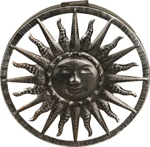 Luxform Solar Led Light Sun Wall Ornament Old Silver