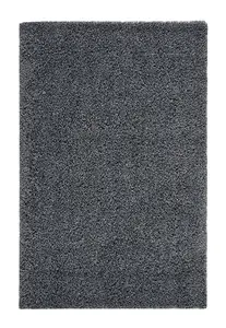 Modern Easy to Clean Charcoal Plain Shaggy Rug for Living Room & Bedroom-60cm X 110cm