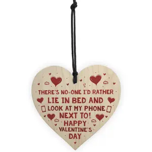 Funny Happy Valentines Day Gift For Boyfriend Girlfriend Husband Wife Wood Heart