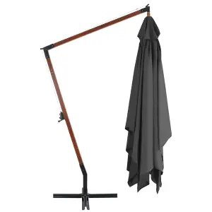 Berkfield Cantilever Umbrella with Wooden Pole 400x300 cm Anthracite