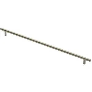 Round T Bar Cabinet Pull Handle 508 x 12mm 448mm Fixing Centres Satin Nickel