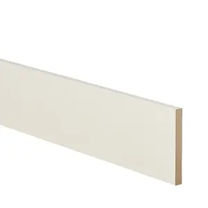 GoodHome Stevia Cream Square edge Gloss cream slab Plinth, (L)2400mm