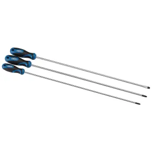 Draper Extra Long Reach Soft Grip Screwdriver Set, 450mm (3 Piece) 32603