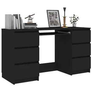 Berkfield Writing Desk Black 140x50x77 cm Engineered Wood