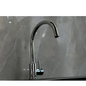 Liquida W06CH Swan Neck Monobloc Single Lever Chrome Kitchen Mixer Tap