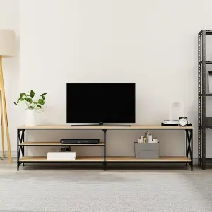 Berkfield TV Cabinet Sonoma Oak 200x40x50 cm Engineered Wood and Metal