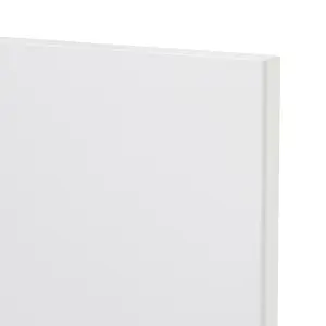 GoodHome Stevia Gloss white Slab Highline Cabinet door (W)500mm (H)715mm (T)18mm