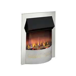 Dimplex Portree Chrome Optiflame 3D Electric Inset Fire 2kW Remote Control