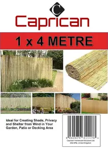 Natural Peeled Reed Screening Roll Garden Screen Fence Fencing Panel H 1m x W 4m