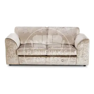 Crystal Crushed Velvet Fabric Fabric 3 Seater Sofa Mink - Full Back