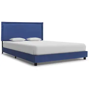 Berkfield Bed Frame Blue Fabric 135x190 cm 4FT6 Double