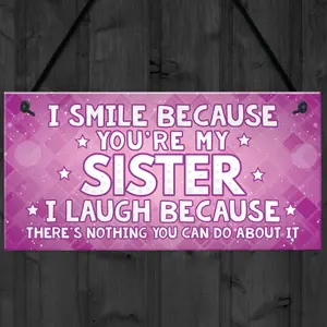 Funny Sister Plaque Gift For Sister Sign Funny Gift For Her Birthday Christmas Gift Keepsake