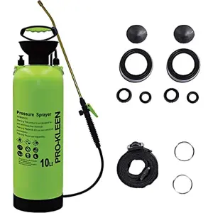 Pro-Kleen Garden Pressure Pump Sprayer Manual Action 10L - Brass Lance - 2 x Spare Seal Kits