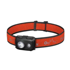 Fenix HL16 Black, Lightweight 3x AAA Battery Powered Head Torch - 450 lm - 104m Beam Range - Red light mode - IP66 Weatherproof