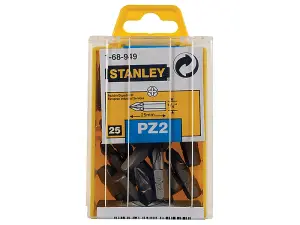 Stanley 25 Piece PZ2 Pozi Screwdriver Bits 25mm STA168949B