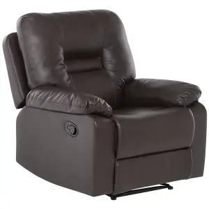 Faux Leather Manual Recliner Living Room Set Brown BERGEN