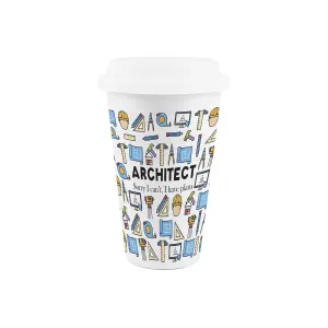 Architect Ceramic Travel Mug - Novelty Humorous Tradies Gifts - Double-Walled Insulated Hot/Cold Drinks Cup Present