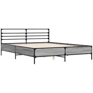 Berkfield Bed Frame without Mattress Grey Sonoma 160x200 cm