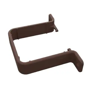 4 x Brown Square 65mm Flush Downpipe Brackets, Freeflow Low Profile