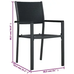 Berkfield Garden Chairs 2 pcs Black Plastic Rattan Look