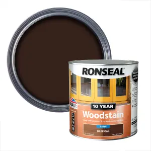 Ronseal 10 Year Dark oak Satin Quick dry Doors & window frames Wood stain, 750ml