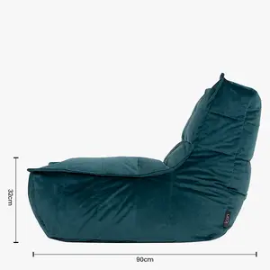 icon Dolce Lounger Bean Bag Teal Green Velvet Bean Bag Chair