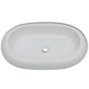 Belfry Bathroom 250mm L Ceramic Oval Countertop Basin Sink White