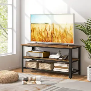 Costway Industrial TV Stand for TVs up to 50 Inch 3-Tier Entertainment Center Console Coffee Table