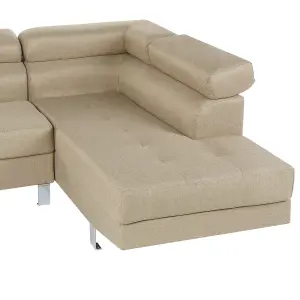 Corner Sofa NORREA Light Beige Fabric Left Hand