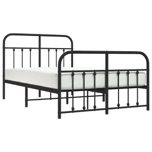 Berkfield Metal Bed Frame with Headboard and Footboard Black 120x190 cm