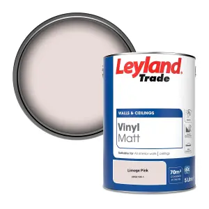 Leyland Trade Vinyl Matt Walls & Ceilings Emulsion Paint Limoge Pink (PPG1190-1) 5L