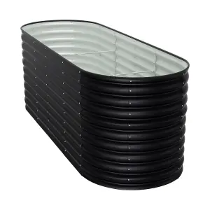 240cm W x 80cm D Oval-Shaped Galvanized Steel Raised Garden Bed Outdoor Use Only