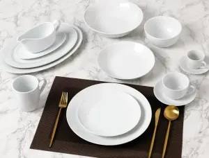 60Piece  White Coupe Dinner Set