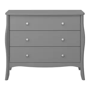 Lautner Satin grey 3 Drawer Wide Chest of drawers (H)800mm (W)965mm (D)450mm