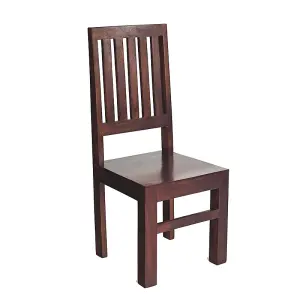 Toko Dark Mango Slat Back Chair (Set of 2) - Solid Mango Wood - L46 x W45 x H109 cm