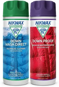 Nikwax Down Wash.Direct And Down Proof, For Cleaning And Waterproofing Down Clothing, Gear, Sleeping Bags, Twinpack, 2X 300Ml