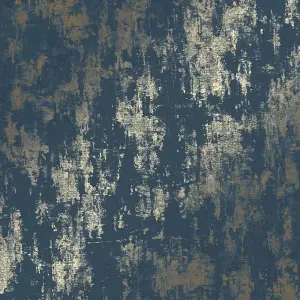 Milan Metallic Wallpaper In Navy And Gold