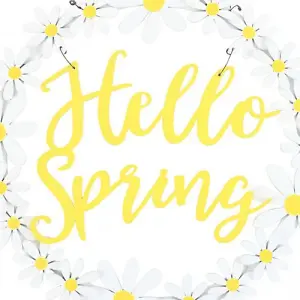 Something Different Hello Spring Daisy Wreath White/Yellow (One Size)