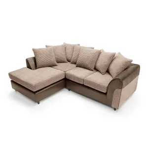 Harvey Left Facing Corner Sofa in Brown