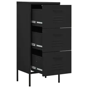 Berkfield Storage Cabinet Black 42.5x35x101.5 cm Steel