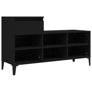 Berkfield Shoe Cabinet Black 102x36x60 cm Engineered Wood