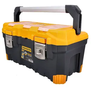 TOUGH MASTER Tool Box / Tool Chest 22" / 56cm Portable with Handle, Tool Tote Tray & Compartments