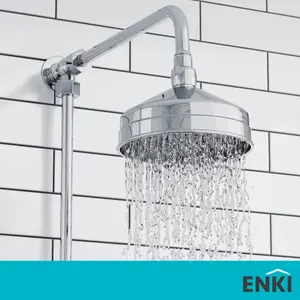 ENKI Chrome Traditional Brass Shower Head 150mm