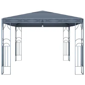 Berkfield Gazebo with LED String Lights 400x300 cm Anthracite