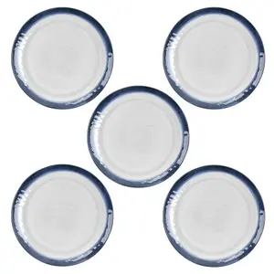 Purely Home Coastal Melamine Dinner Plates - Set of 5