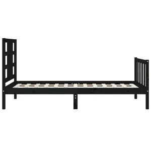 Berkfield Bed Frame with Headboard Black 100x200 cm Solid Wood