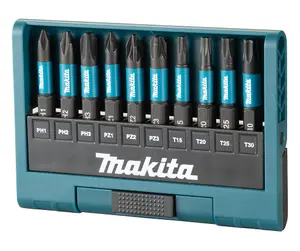 Makita E-12011 10 Piece Black Impact Driver Impact Screwdriver Bit Set Pozi 50mm