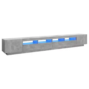 vidaXL TV Cabinet with LED Lights Concrete Grey 300x35x40 cm