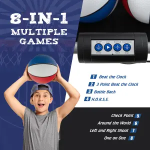 Costway 8 IN 1 Basketball Arcade Game Indoor Sport Basketball Arcade Shootout Scoreboard