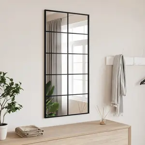 Mikayia Wall Mirror Black 100cm H x 50cm W